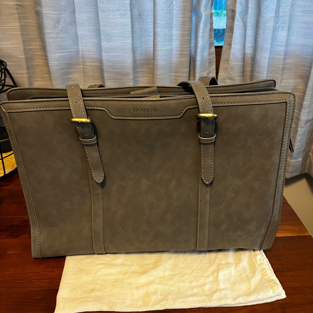 Gray Faux Leather Bag
